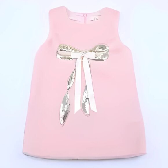 GIRLS Faux Fur Sequin Bow Dress - Picture 1 of 1